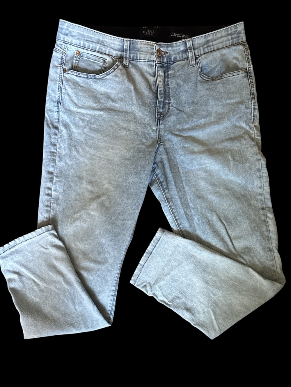 Curve Appeal Straight-Leg Jeans in Light Blue